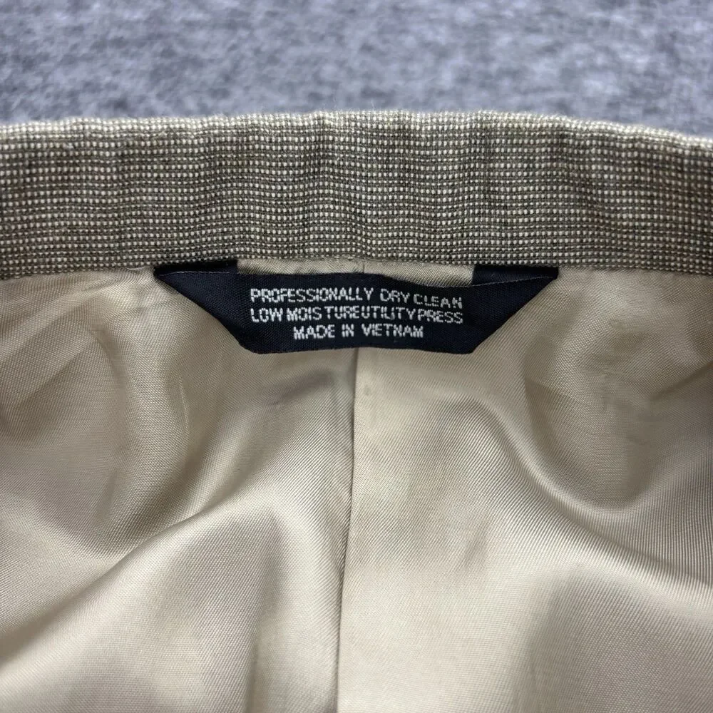 Concepts by Claiborne Men’s Blazer 42L Tan Gray Micro Check 2 Button Sport Coat
